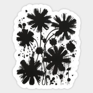 Black Flowers Artsy Streetart Sticker